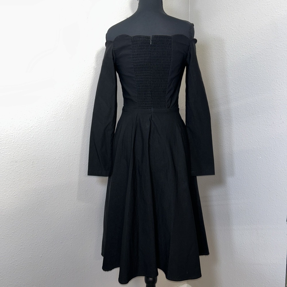 Belle Poque Dress Women's Small Black Gothic Victorian Ruffled Grunge Scalloped - Picture 2 of 8